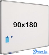 Tableau blanc 90x180 cm - Acier émaillé - Magnétique - Tableau magnétique - Tableau mémo - Tableau de planification - Tableau noir - avec kit de montage
