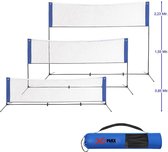 Filet de Sport multifonction XQMax 3 en 1 - Réglable 85-220 x 305 cm - Filet de volley-ball - Filet de tennis - Filet de Badminton - Sac de transport inclus