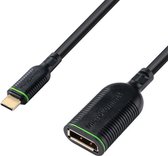 Microconnect MC-USBCDP-A, 0,2 m, USB Type-C, DisplayPort, Mannelijk, Vrouwelijk, Recht