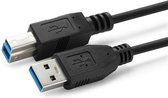 Microconnect USB A/USB B, 5 m USB-kabel Mannelijk Zwart