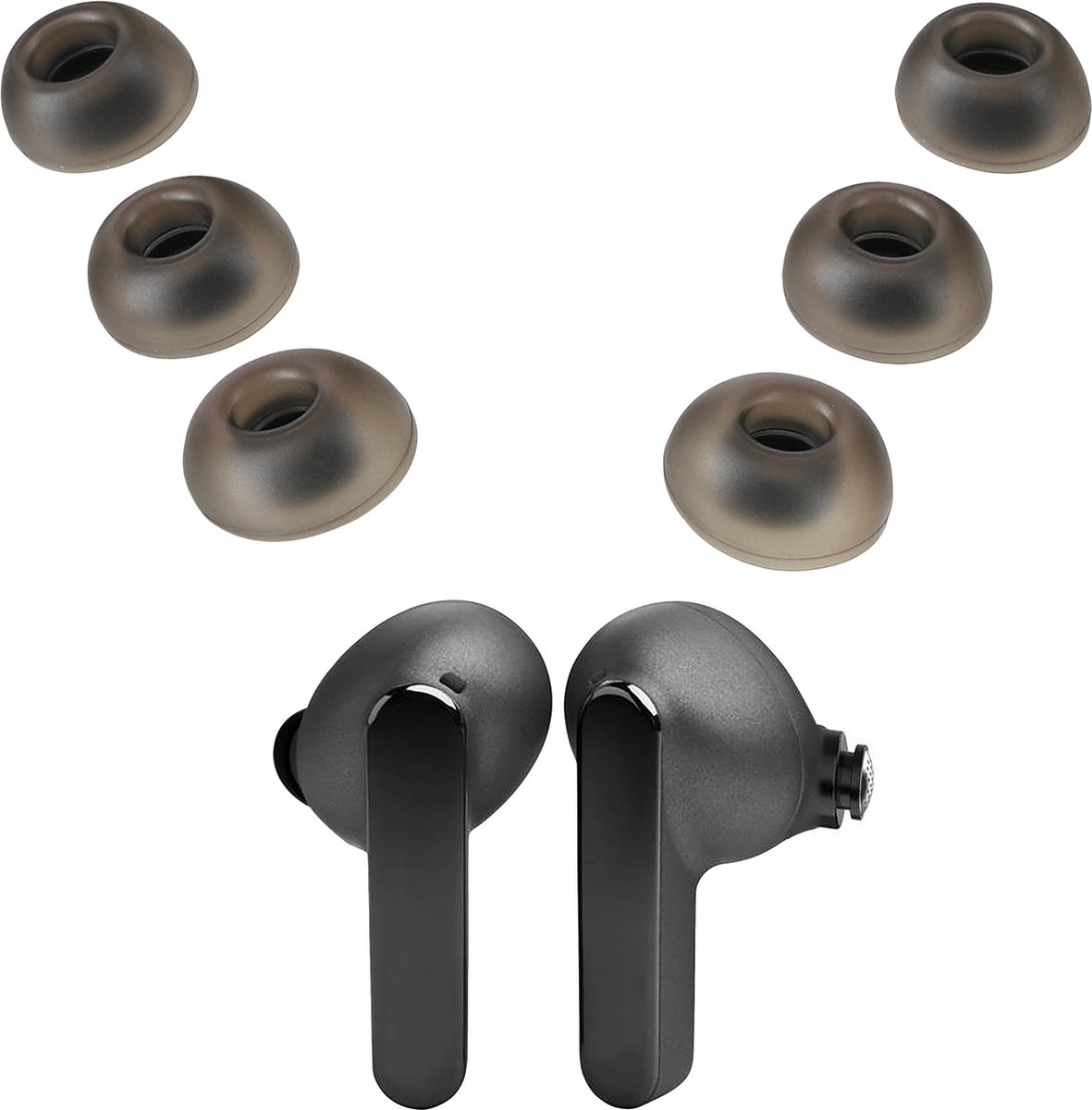 kwmobile 6x cover voor in-ear oortjes voor JBL Live Pro 2 TWS - Vervangende oordopjes in zwart