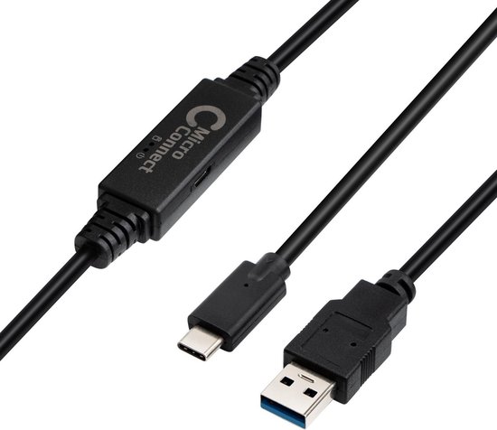 Microconnect USB-C to USB 3.0 A cable, 5m USB-kabel USB 3.2 Gen 1 (3.1 Gen 1) USB C USB A Zwart
