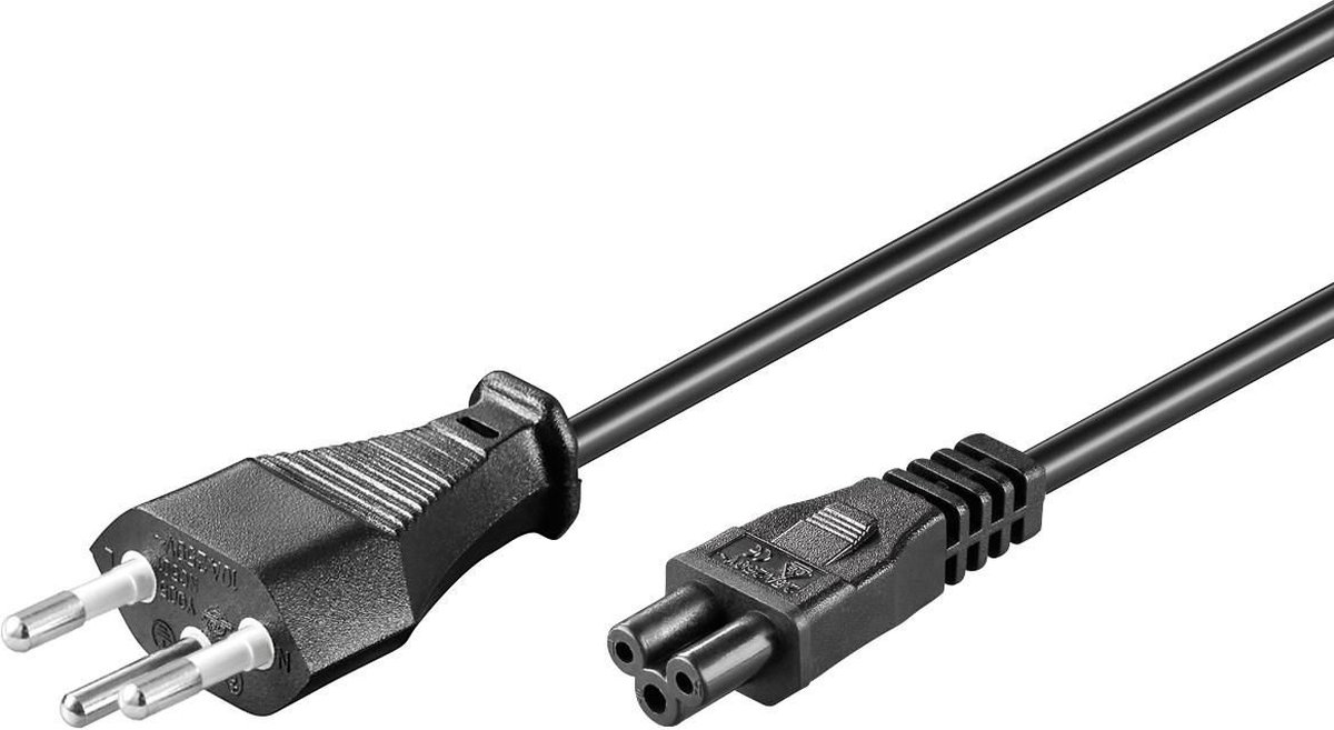 MicroConnect Power Cord Swiss - Voedingskabel - Type J naar C5 - 5 Meter - Zwart
