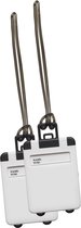 Kofferlabel Jenson - 2x - wit - 8 x 5.5 cm - reiskoffer/handbagage label