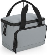 Bagbase koeltasje/lunch tas model Compact - 24 x 17 x 17 cm - 2 vakken - grijs/zwart - klein model - kwaliteit