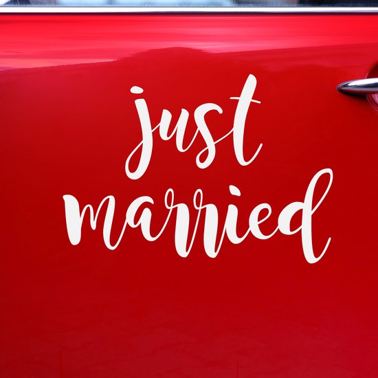 PartyDeco trouwauto decoratie sticker “Just Married”