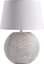 BRUBAKER Lampe à poser ou lampe de chevet - Garden Zen Wit - Pied de lampe en céramique finition mate bicolore - 38 cm de haut