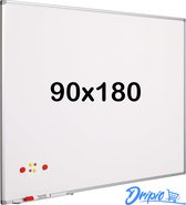 Whiteboard 90x180 cm - Gelakt staal - Magnetisch - Magneetbord - Memobord - Planbord - Schoolbord - inclusief montageset