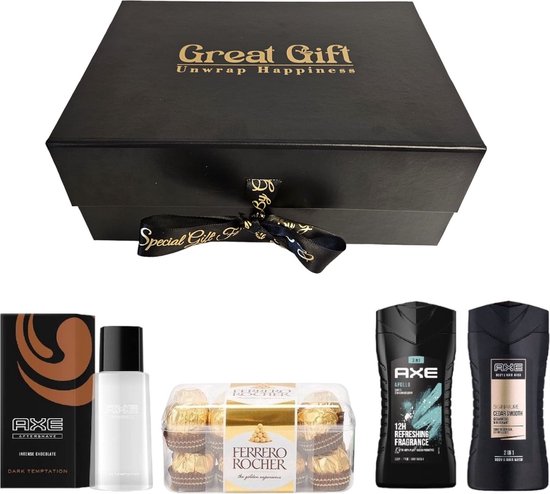 GreatGift® - Cadeaupakket voor hem - AXE Geschenkset- Ferrero Rocher -  Vaderdag - Voor... | bol.com