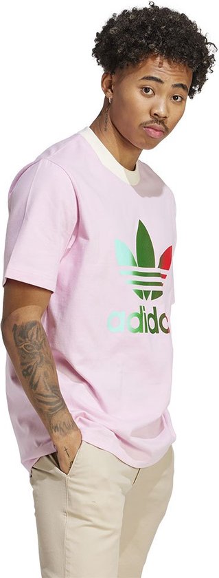Adidas Originals T-shirt à manches courtes Trefoil Rose M Homme | bol
