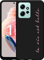 Cazy Hoesje Zwart geschikt voor Xiaomi Redmi Note 12 4G La Vie Est Belle