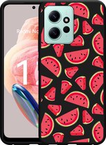 Cazy Hoesje Zwart geschikt voor Xiaomi Redmi Note 12 4G Watermeloen