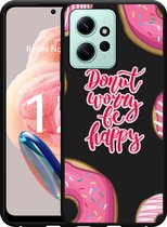 Cazy Hoesje Zwart geschikt voor Xiaomi Redmi Note 12 4G Donut Worry