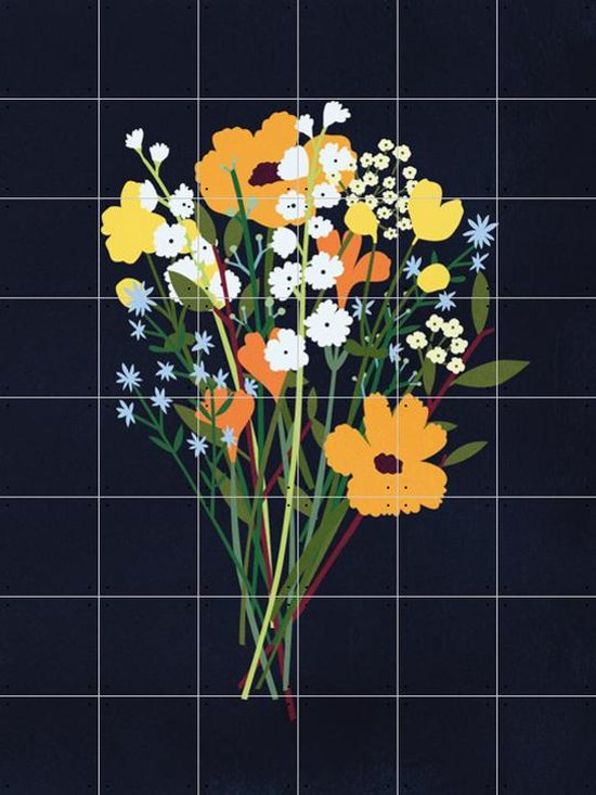 IXXI Wild Flowers Dark - Wanddecoratie - Bloemen en Planten - 120 x 160 cm