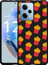 Cazy Hoesje Zwart geschikt voor Xiaomi Redmi Note 12 Pro 5G Franse Frietjes