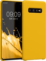 kwmobile telefoonhoesje geschikt voor Samsung Galaxy S10 Plus / S10+ - Hoesje met siliconen coating - Smartphone case in stralend geel