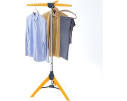 Strijkwasrek, droogmolen voor camping, roestvrij staal, compact opvouwbaar, oranje
