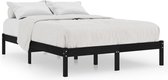 vidaXL - Bedframe - massief - hout - zwart - 180x200 - cm