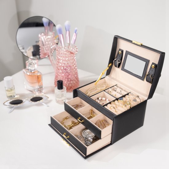 Peach Beauty Sieradendoos voor Volwassenen Roze - Juwelendoos Meisjes - Sieradenbox Luxe - Kunstleer