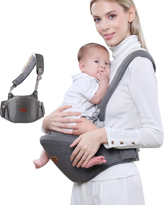 Porte-bébé ergonomique, porte-bébé avec bretelles et poches réglables, porte -bébé