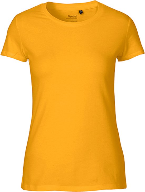 Fairtrade Ladies Fit T-Shirt met ronde hals Yellow - XS