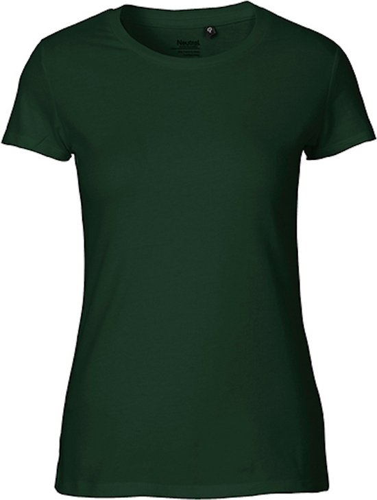 Fairtrade Ladies Fit T-Shirt met ronde hals Bottle Green - XS