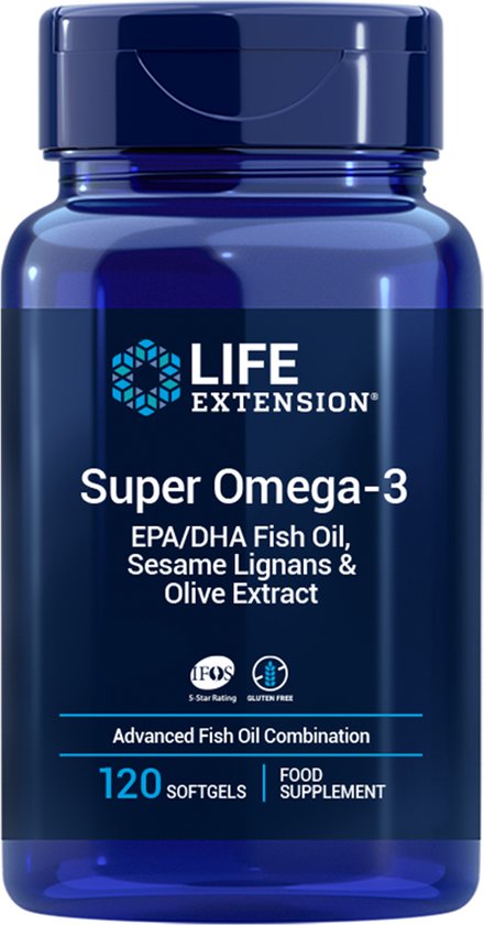 Super Omega-3 Plus EPA/DHA met sesamlignanen, olijfextract, krill & astaxanthine (120 softgels)