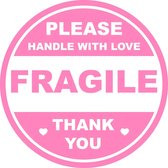 Autocollant fragile 30 pièces étiquettes roses expédition protégée fragile