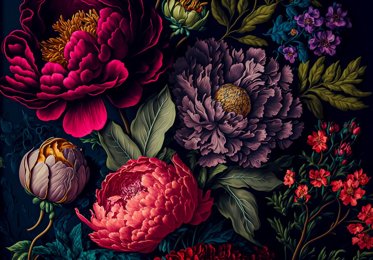 Vliesbehang - Fotobehang - Bloemen - Planten - Rozen - Boeket - 368x254 cm