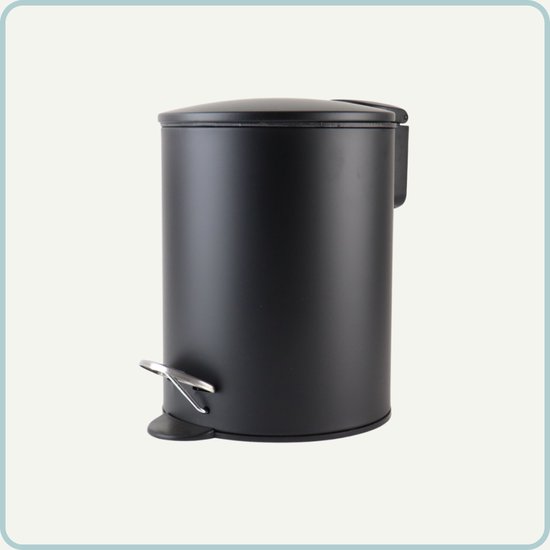 Nordix Pedaalemmer - 3 Liter - Badkamer - Toilet - Zwart - Metaal