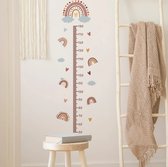 By Maes - Muursticker regenboog groeimeter kinderkamer decoratie babykamer 160 cm