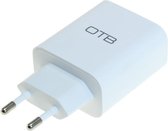 USB thuislader met 2 poorten - recht - 2,4A / wit