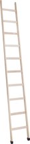 Enkele ladder hout - 10 treden/sporten - Stahoogte 287 cm - Houten ladder - Inclusief rubberen voeten