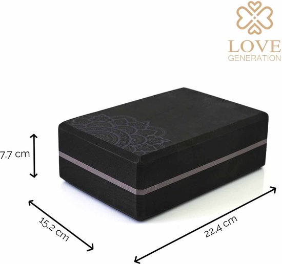 Love Generation - Foam Yogablok - Mandala - Blessed Black van Love Generation — afbeelding 3
