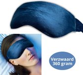 ANATURES Slaapmasker Verzwaard Blauw 360 gram - Verstelbaar zacht oogmasker - Dubbelzijdig draagbaar - Wasbaar Fluweel en Bamboe - OCEAN BLUE
