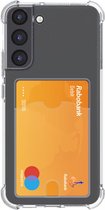 Transparant Dun TPU Hoesje met Pasjeshouder Geschikt voor Samsung Galaxy S22 | Back Cover | Schokbestendig | Ultra Dun | Kaarthouder Achterkant | Shockproof | Doorzichtig