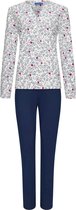 Pastunette - Set pyjama femme Anna - Wit / Blauw - Katoen - Taille 52