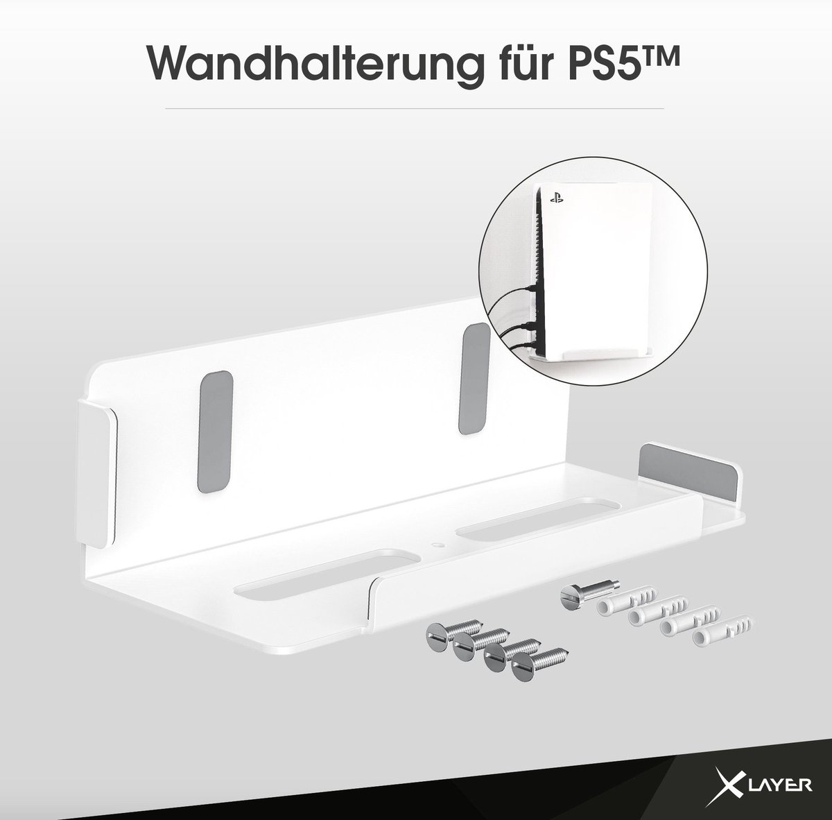 XLayer - Support mural adapté à Playstation 5 (PS5) - Montage sur