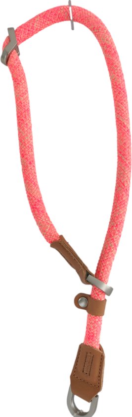 Leashr Hondenhalsband - Halsband met Dubbele Stop - Half Slip - Licht Rood - L - 1 CM x 55 CM