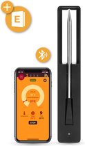 Nuvance - Thermomètre pour BBQ avec application - Thermomètre à viande sans fil avec Bluetooth - Meater - Thermomètre pour four et cuisson - Accessoires pour BBQ - Zwart