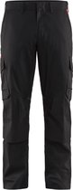 Blaklader Pantalon de travail industriel stretch avec poches genoux 1448-1832 - Zwart/ Rouge - D108