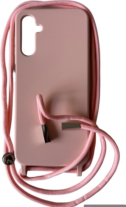 Coque arrière en TPU de qualité Premium avec cordon (2,5 mm d'épaisseur) - Convient pour Samsung Galaxy A34 (4G/5G) - Coque de protection en Siliconen avec doublure en microfibre douce - Rose