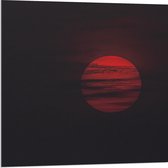 Acrylglas - Zon - Maan - Wolken - Rood - 80x80 cm Foto op Acrylglas (Wanddecoratie op Acrylaat)
