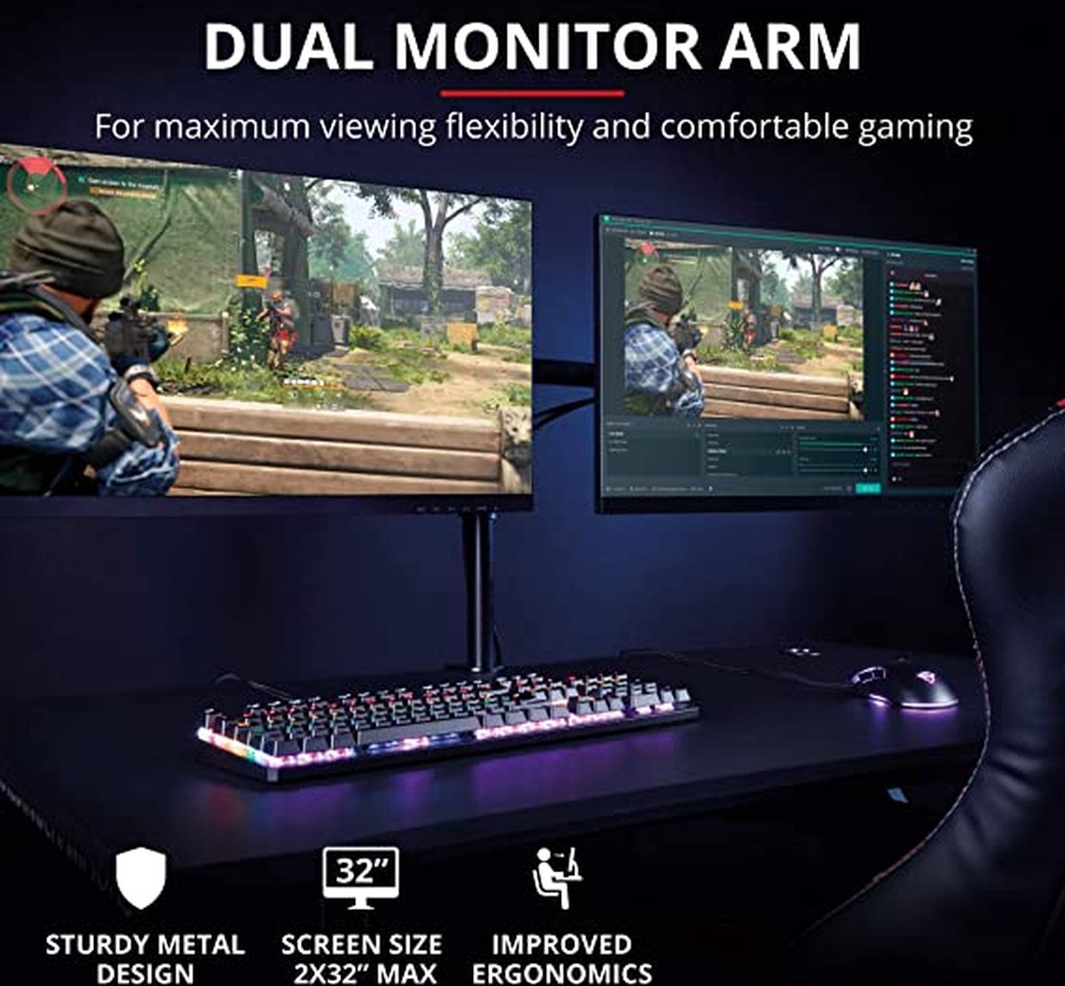 monitor arm 2 schermen / Monitor holder 2 monitors