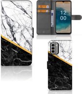 Mobiel Case Nokia G22 GSM Hoesje Marble White Black