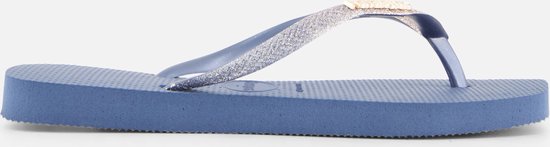 Havaianas Square Glitter Slippers blauw Rubber - Dames - Maat 37/38