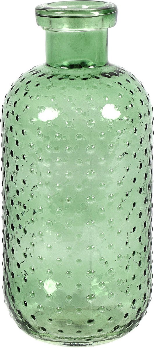Countryfield Bloemenvaas Cactus Dots - groen transparant - glas - 11 x 24 cm