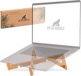 Laptopstandaard van bamboe, draagbare laptopstandaard voor 10-17 inch, ergonomisch stabiele laptophouder op kantoor als bureauonderlegger