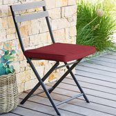8x Coussins de chaise pour intérieur/extérieur rouge bordeaux 40 x 40 x 4 cm - Résistant à Water et aux UV