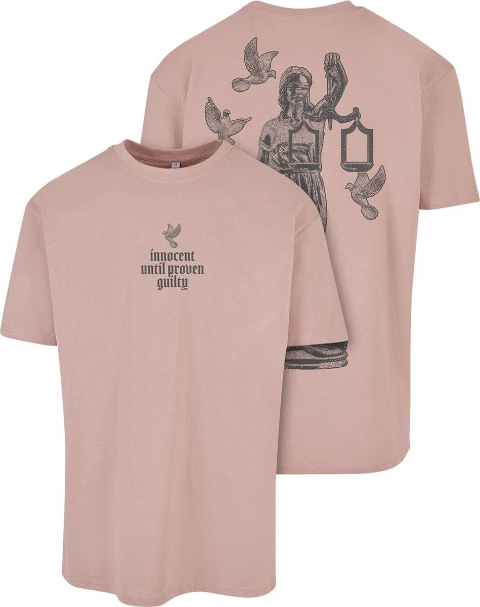 OVERSIZED! Heren Mannen Dikke stof Dikke kwaliteit Menswear Modern Streetwear Urban Casual Justice Judgement T-Shirt dusk rose Duskrose
